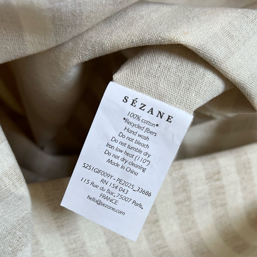 SEZANE Canvas "Amour Club" Striped Tote Bag - Picture 4 of 6